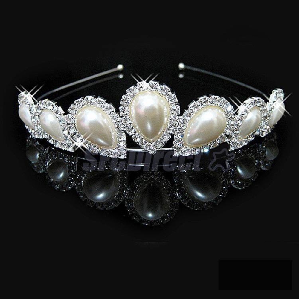 Elegant Pearl and Crystal Tiara